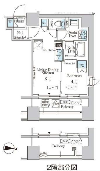 パークアクシス神楽坂・早稲田通り　901号室　間取り