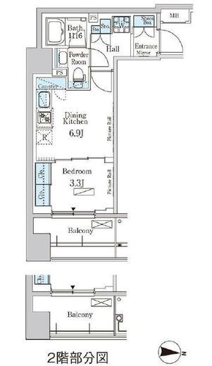 パークアクシス神楽坂・早稲田通り　1206号室　間取り