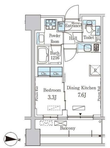 パークアクシス神楽坂・早稲田通り　204号室　間取り