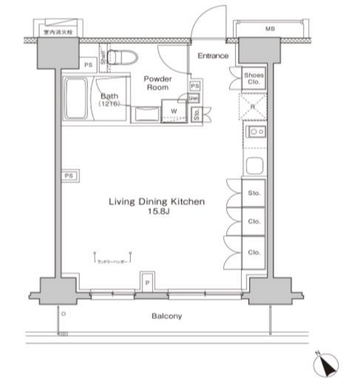 プラウドフラット渋谷富ヶ谷　511号室　間取り