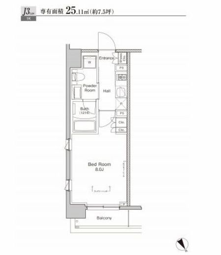 プラウドフラット渋谷富ヶ谷　308号室　間取り