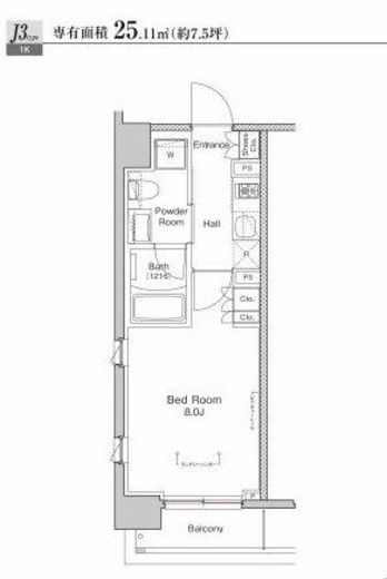 プラウドフラット渋谷富ヶ谷　408号室　間取り