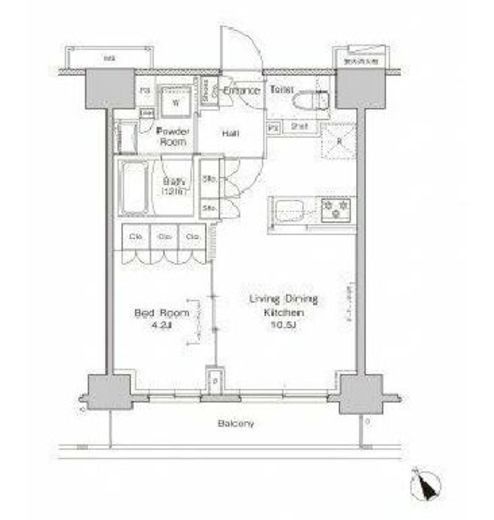プラウドフラット渋谷富ヶ谷　413号室　間取り