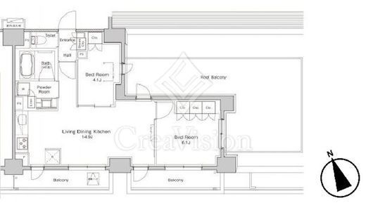 プラウドフラット渋谷富ヶ谷　903号室　間取り