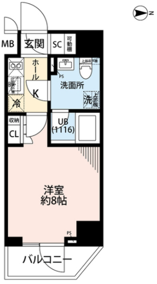 プレール・ドゥーク住吉Ⅳ　901号室　間取り