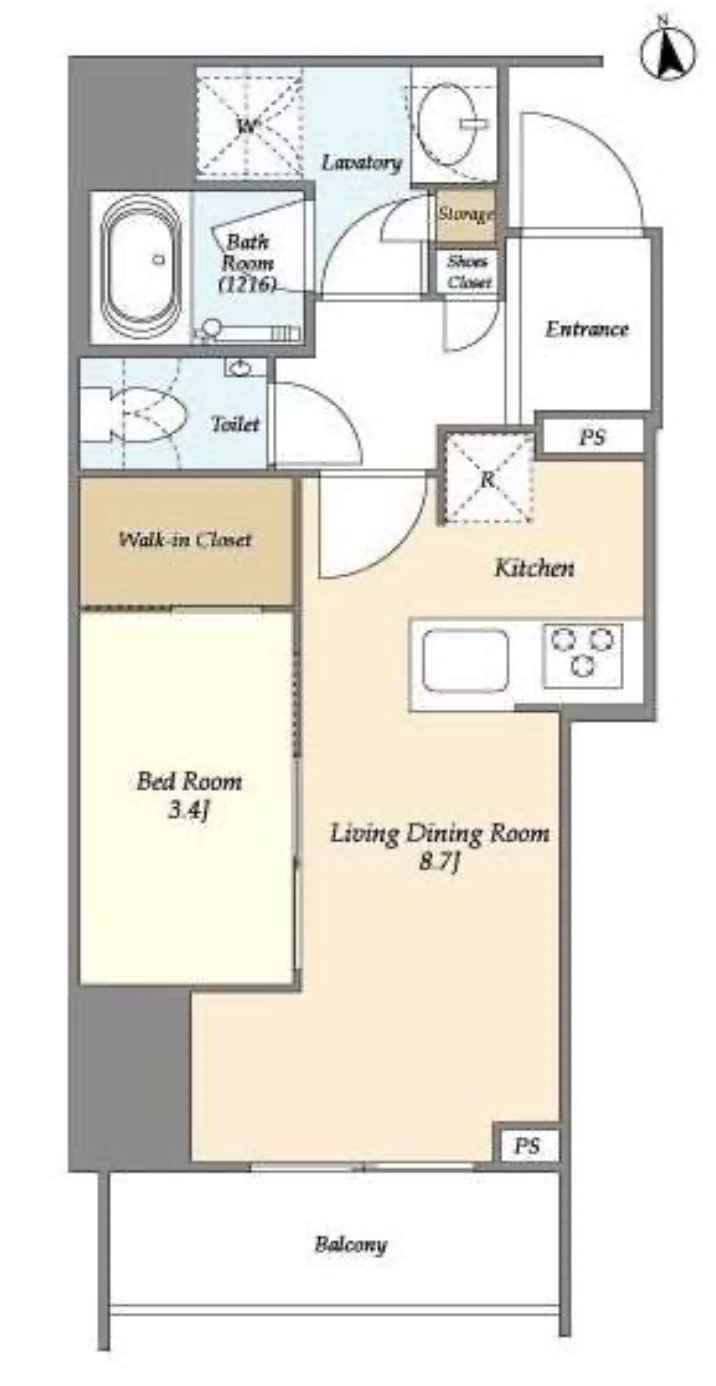 ルジェンテ新宿御苑前 101号室 間取り