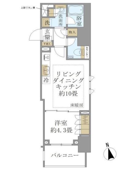 ルジェンテ新宿御苑前　1304号室　間取り