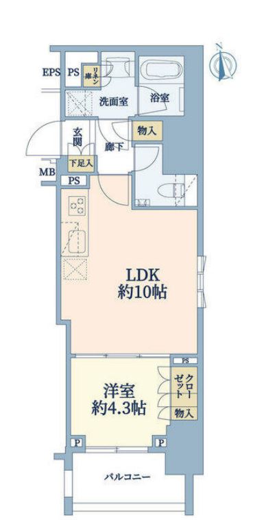 ルジェンテ新宿御苑前　404号室　間取り