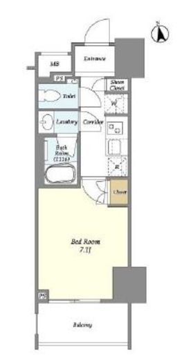 ルジェンテ新宿御苑前　1402号室　間取り