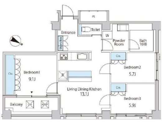 TKB高尾稲荷　403号室　間取り