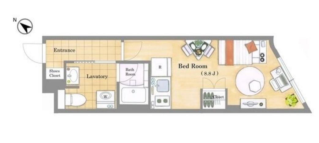 リビオメゾン都立大学　203号室　間取り