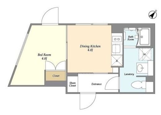 リビオメゾン都立大学　406号室　間取り