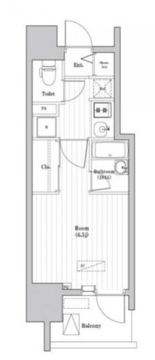 大森海岸レジデンス　1103号室　間取り