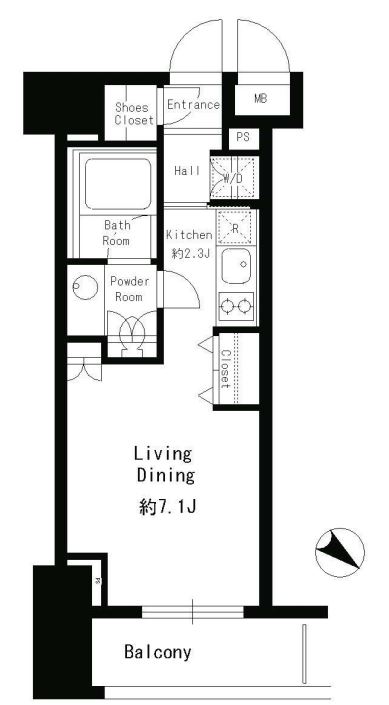 パークルージュ赤坂檜町　202号室　間取り