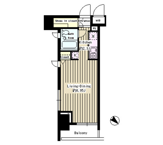パークルージュ赤坂檜町　406号室　間取り