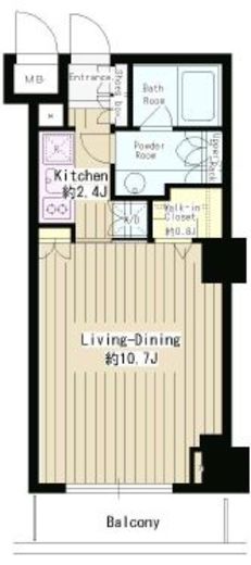 パークルージュ赤坂檜町　513号室　間取り