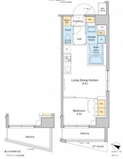 プラウドフラット渋谷笹塚　403号室　間取り