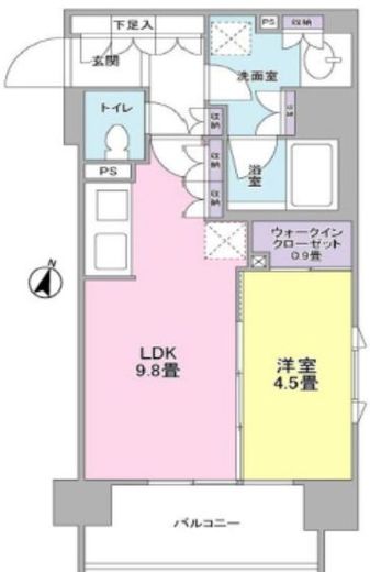 クローバー神田紺屋町　704号室　間取り