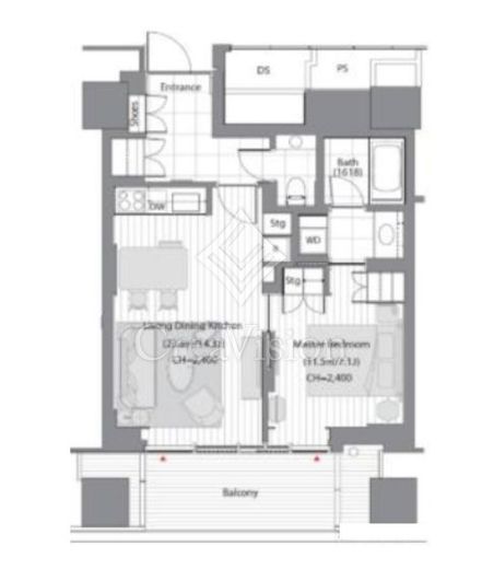 虎ノ門ヒルズレジデンシャルタワー　709号室　間取り