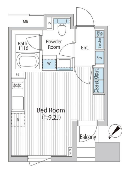 バウスフラッツ日本橋浜町　702号室　間取り