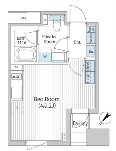 バウスフラッツ日本橋浜町　302号室　間取り