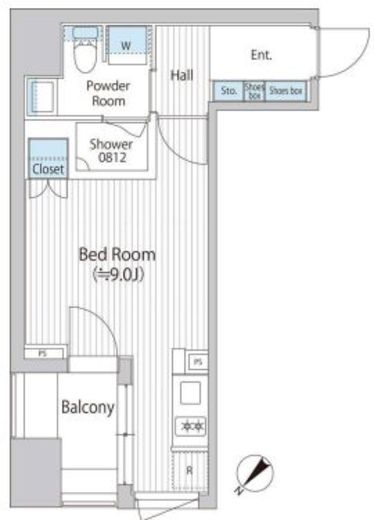 バウスフラッツ日本橋浜町　405号室　間取り