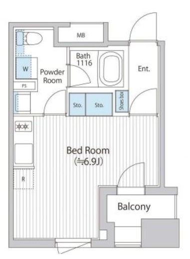 バウスフラッツ日本橋浜町　504号室　間取り