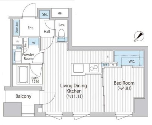 バウスフラッツ日本橋浜町　901号室　間取り
