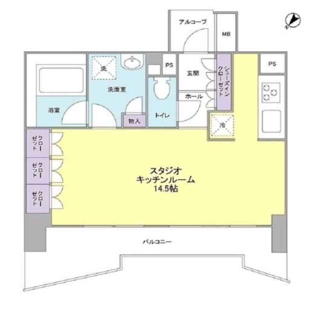グレンパーク G-WEST　1402号室　間取り