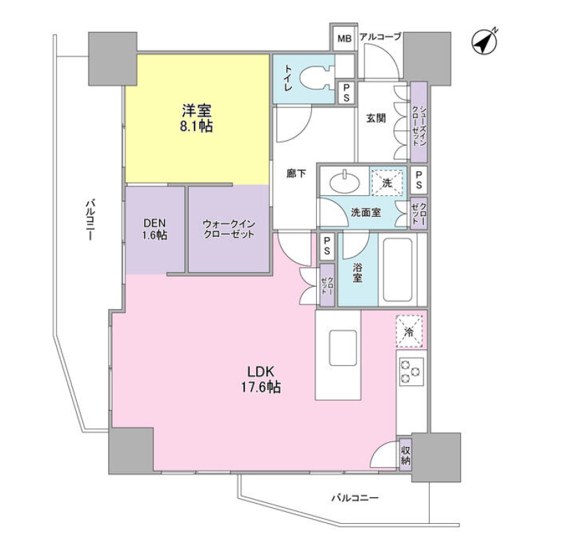 グレンパーク G-WEST　507号室　間取り