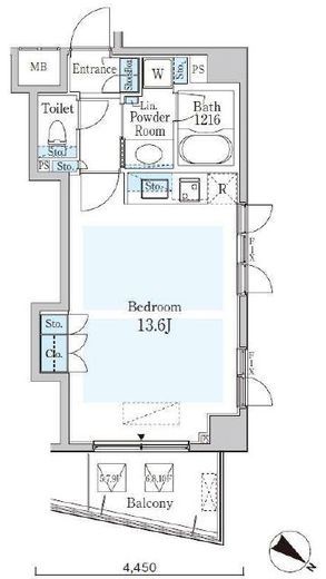オーキッドレジデンス六本木　1001号室　間取り