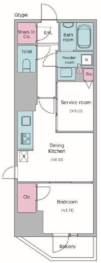 レジディア中目黒Ⅲ　206号室　間取り