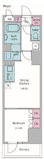 レジディア中目黒Ⅲ　307号室　間取り