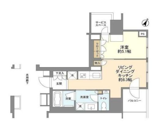プラウド中目黒　607号室　間取り