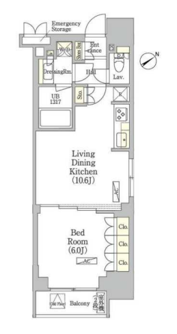 ベルファース恵比寿ビジュー　503号室　間取り