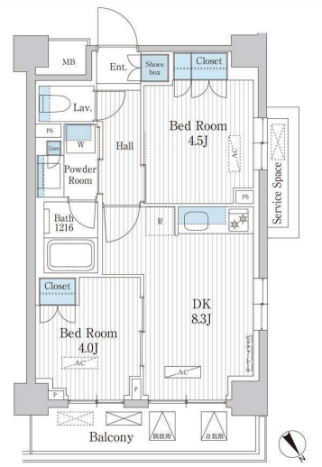 パークアクシス門前仲町テラス　402号室　間取り