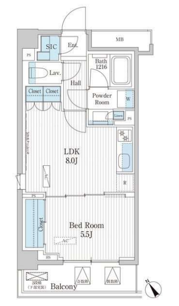パークアクシス門前仲町テラス　503号室　間取り