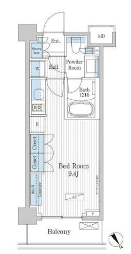 パークアクシス門前仲町テラス　226号室　間取り