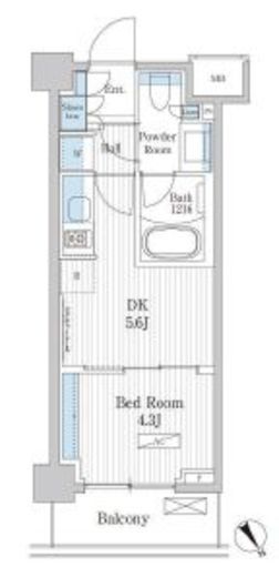 パークアクシス門前仲町テラス　231号室　間取り