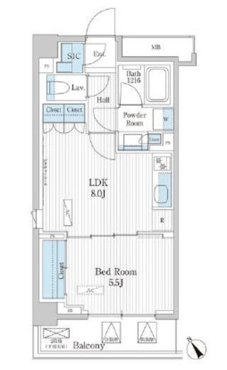 パークアクシス門前仲町テラス　303号室　間取り