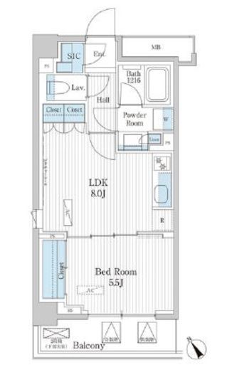 パークアクシス門前仲町テラス　503号室　間取り