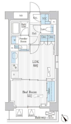 パークアクシス門前仲町テラス　717号室　間取り