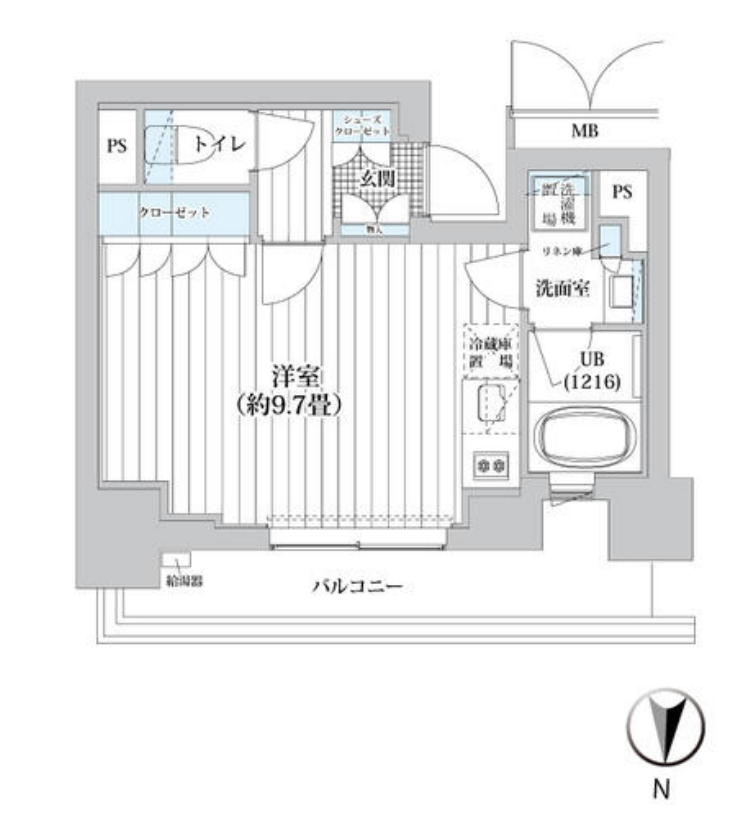 ライオンズフォーシア清澄白河　1206号室　間取り