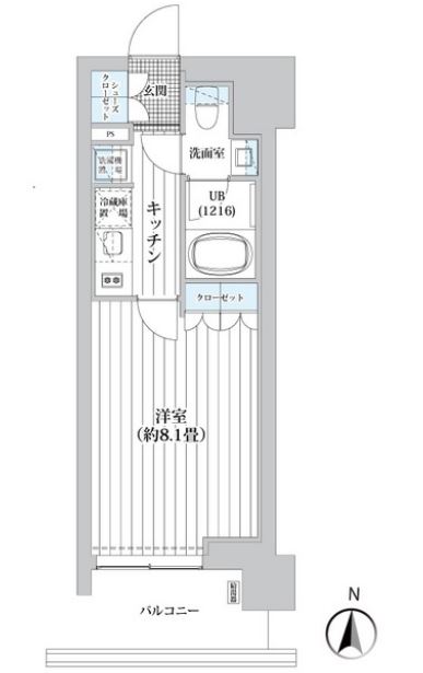 ライオンズフォーシア清澄白河　1103号室　間取り