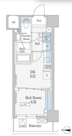 パークアクシス東陽町レジデンス　214号室　間取り