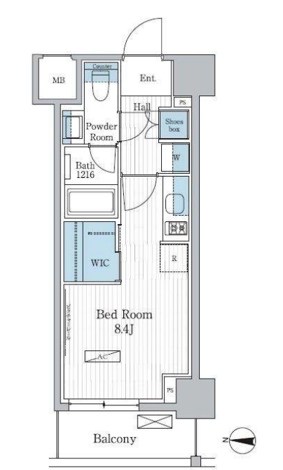 パークアクシス東陽町レジデンス　412号室　間取り