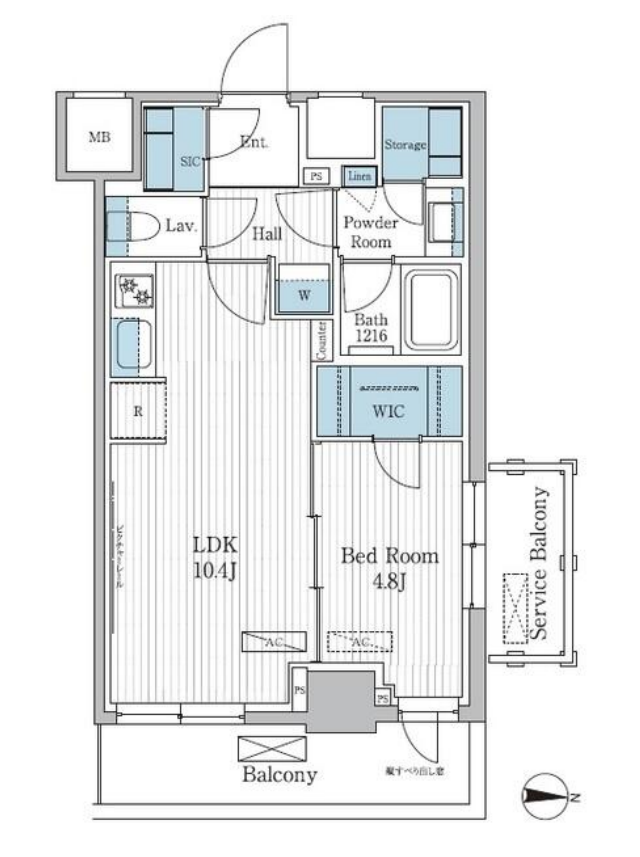 パークアクシス東陽町レジデンス　1008号室　間取り