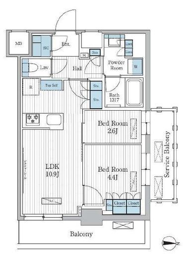 パークアクシス東陽町レジデンス　1116号室　間取り