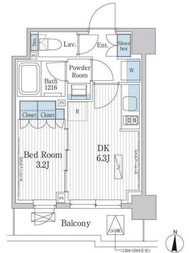 パークアクシス東陽町レジデンス　1304号室　間取り