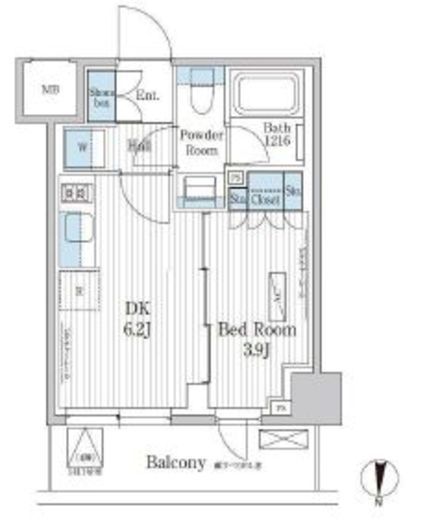 パークアクシス東陽町レジデンス　1409号室　間取り